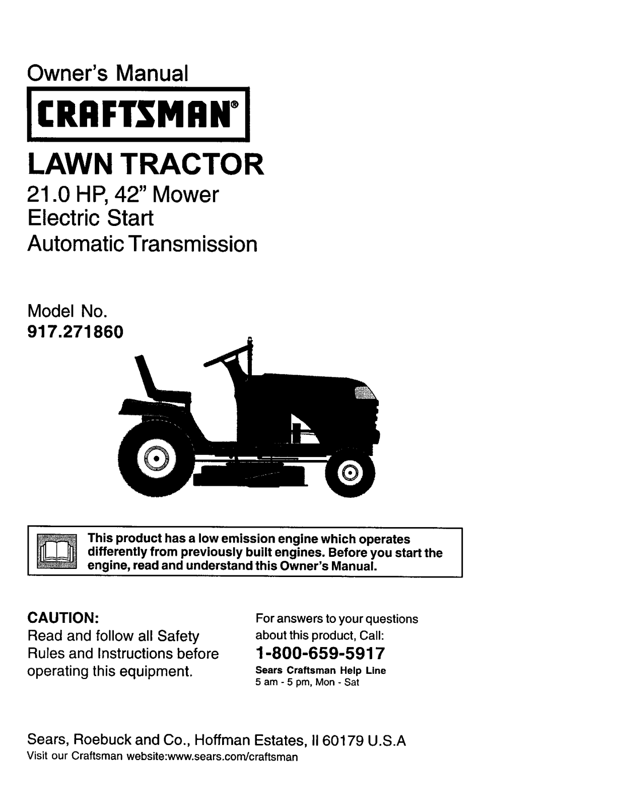 Craftsman 917271860 Owner’s Manual