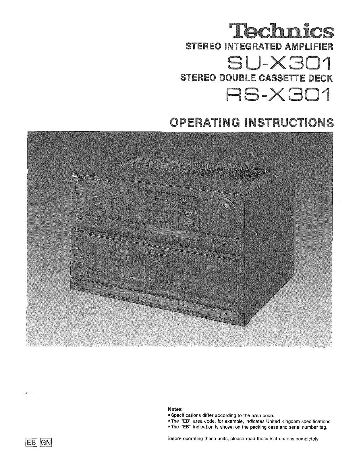 Panasonic RS-X301, SU-X301 User Manual