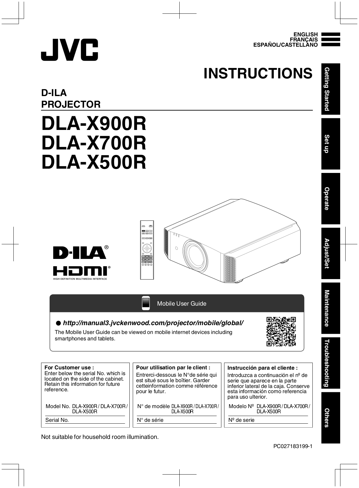 JVC DLA-X700R, DLA-X500R, DLA-X900R User Manual