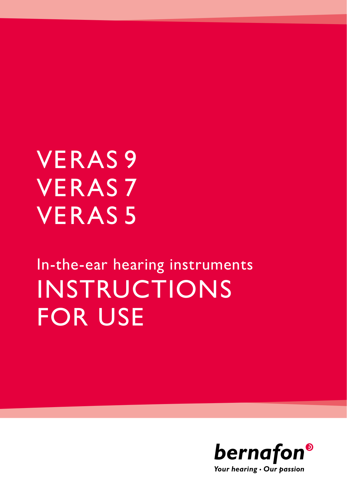 Bernafon Veras 9, Veras 5, Veras 7 User Manual