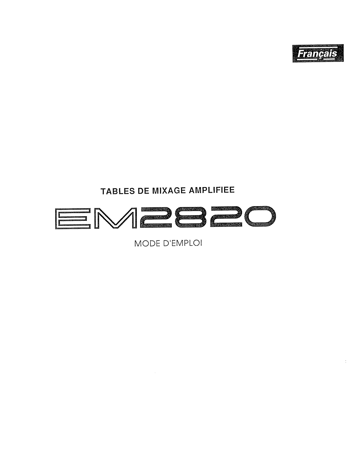 Yamaha EM2820 User Guide