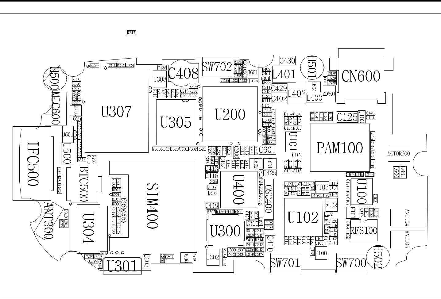 Samsung SGH-D500 PCB Diagram