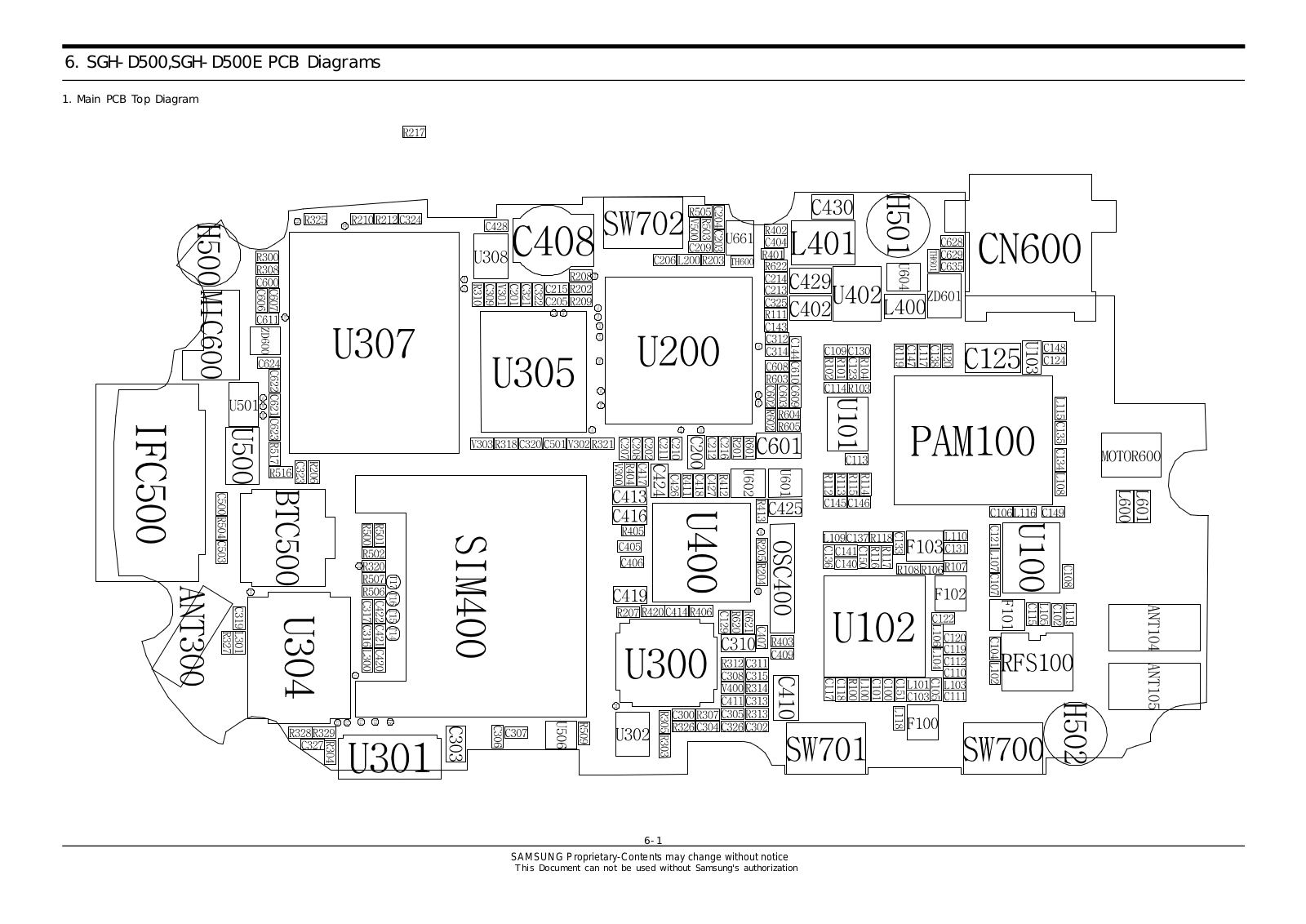 Samsung SGH-D500 PCB Diagram