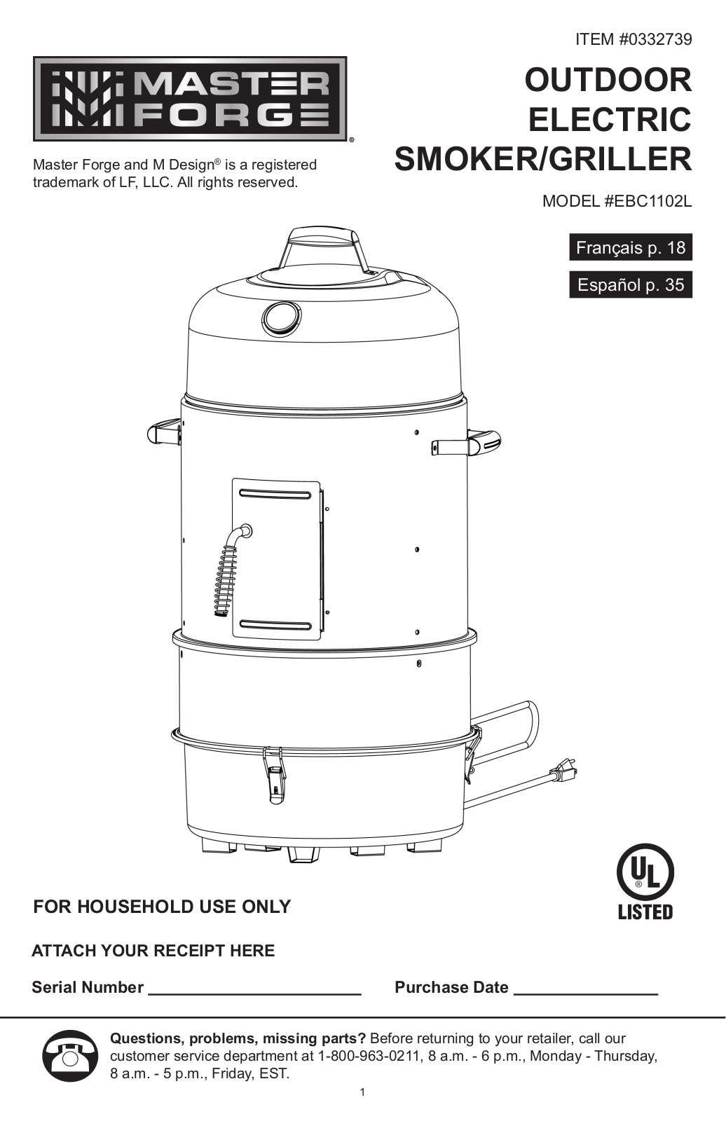 Uniflame Ebc1102l Owner's Manual