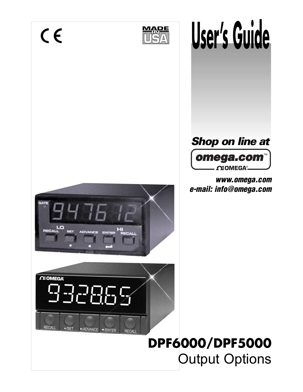 Omega DPF6000, DPF5000 User guide - ManualMachine.com