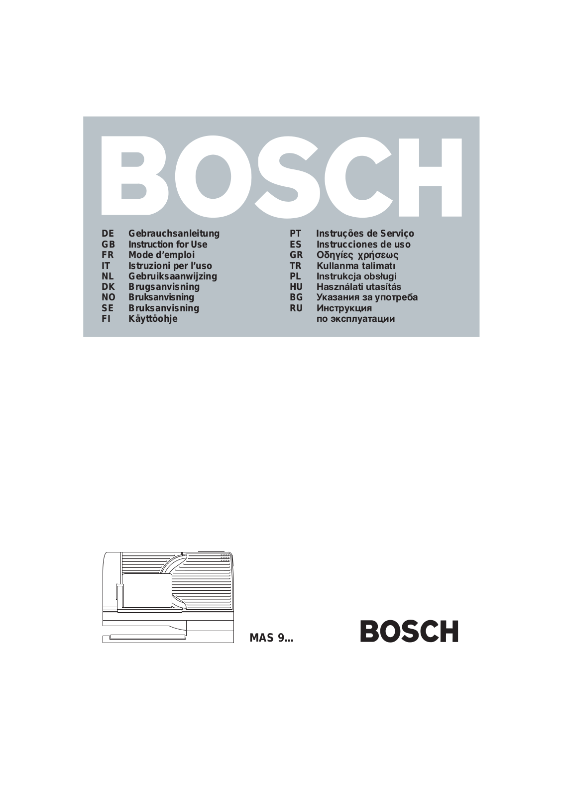 Bosch MAS-9101 User Manual