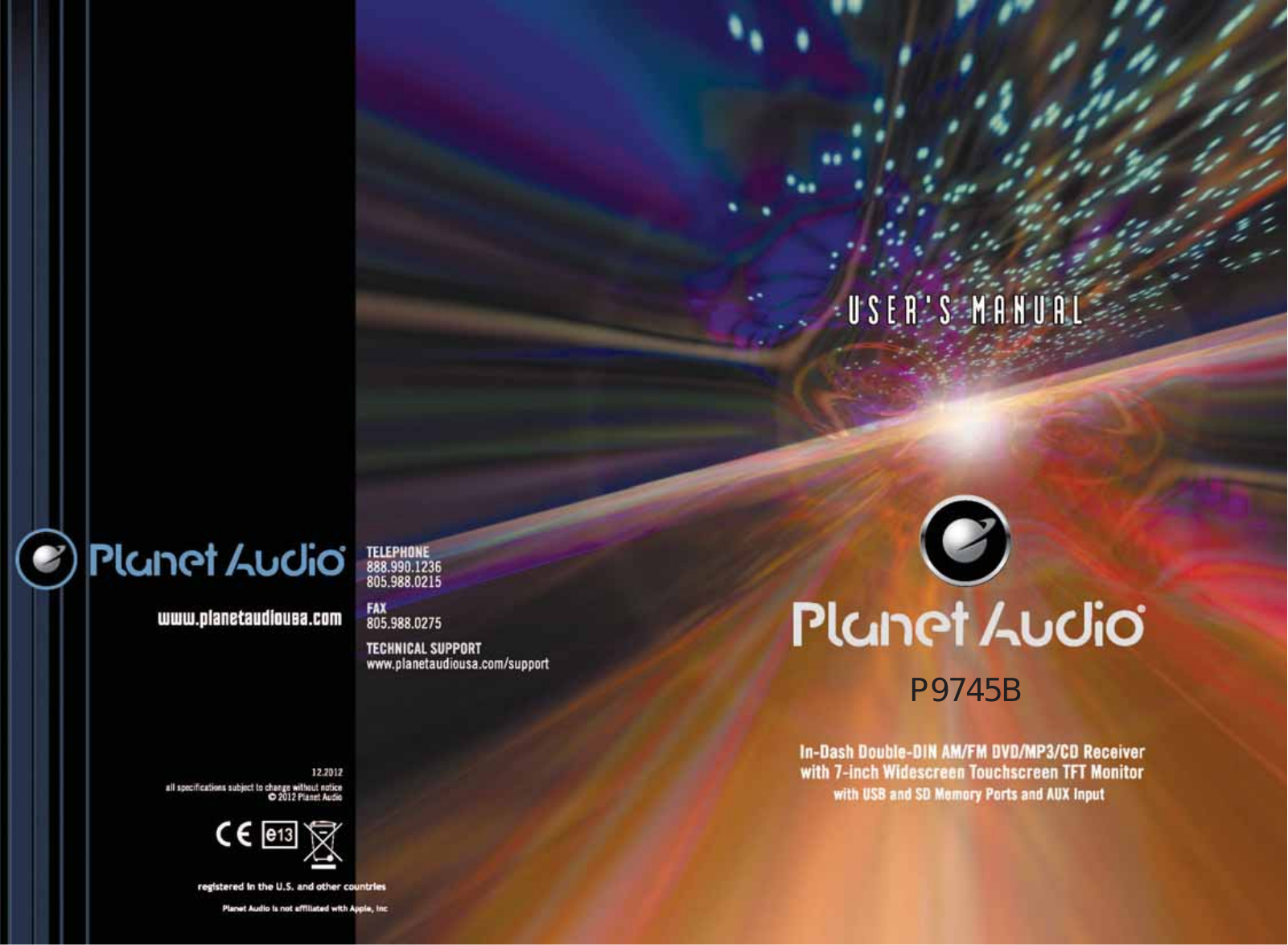 Planet Audio P9745B User Manual