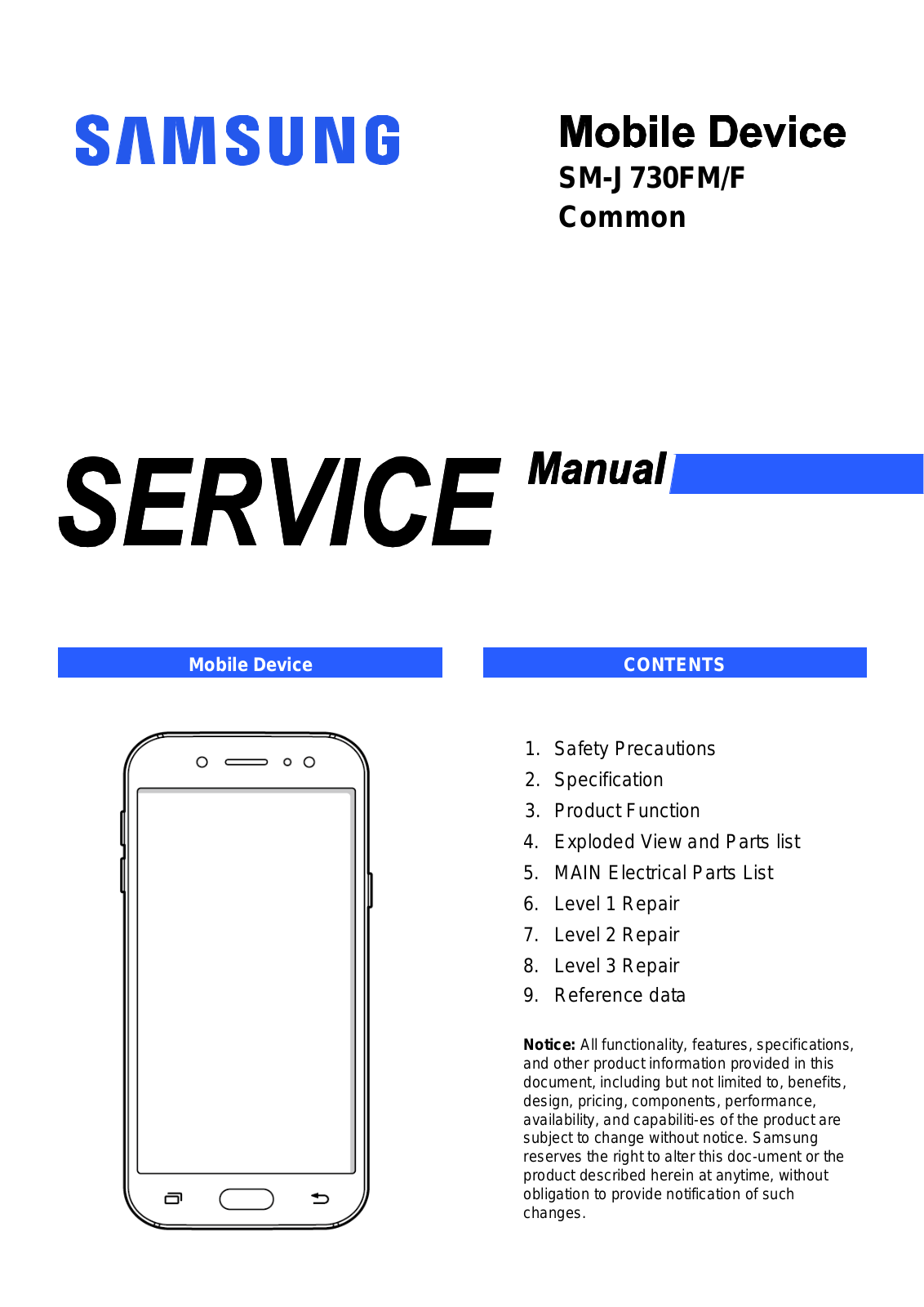 Samsung SM-J730FM Service Manual - Cover 1