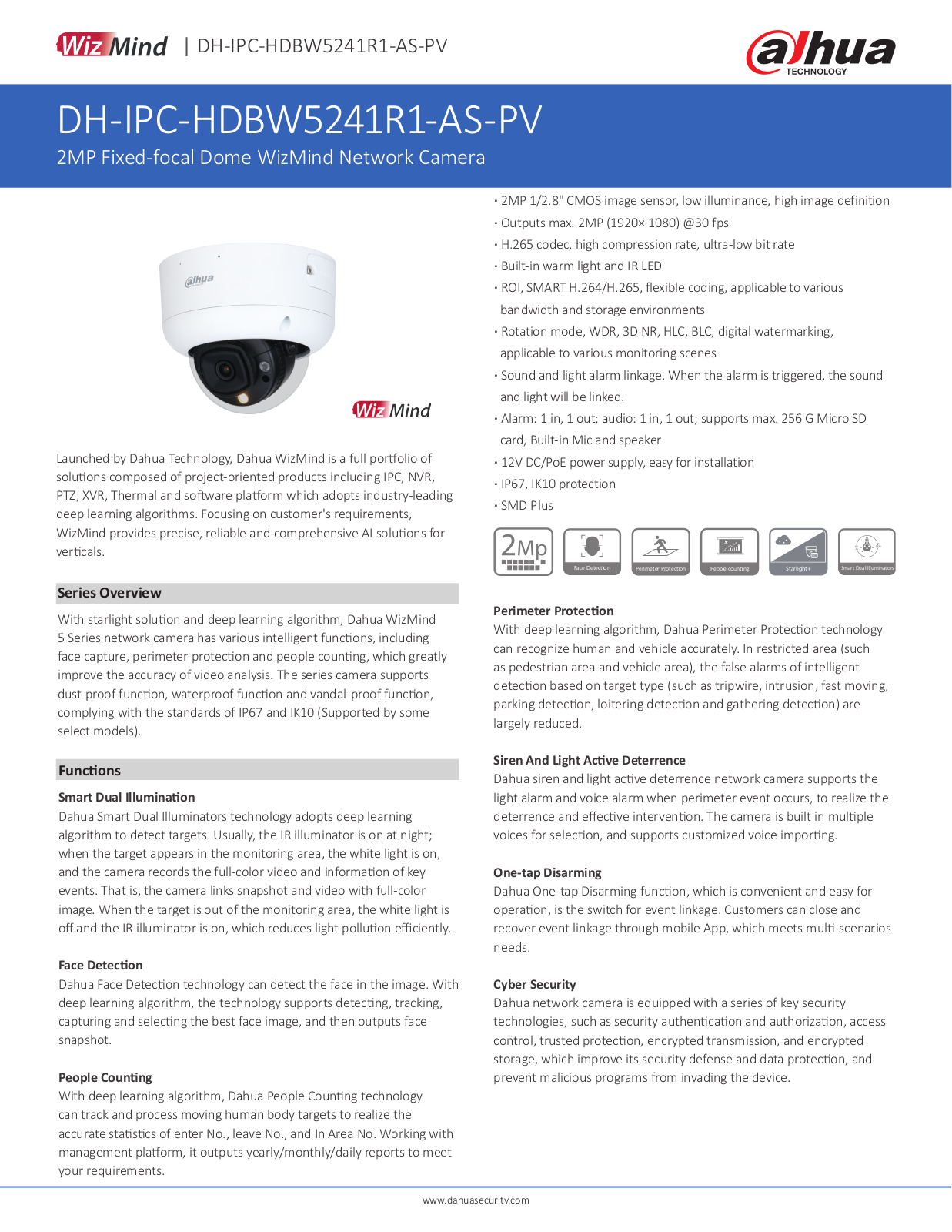 Dahua DH-IPC-HDBW5241R1-AS-PV User Manual