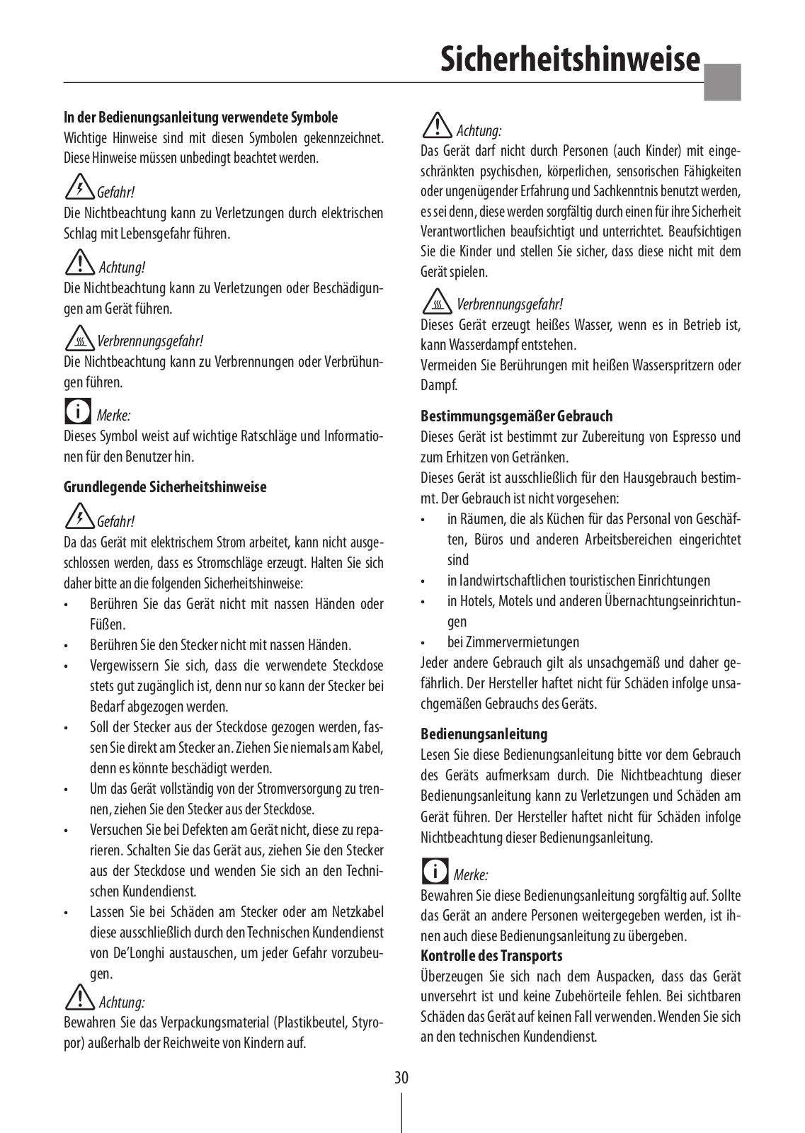 DeLonghi BCO 410 User manual