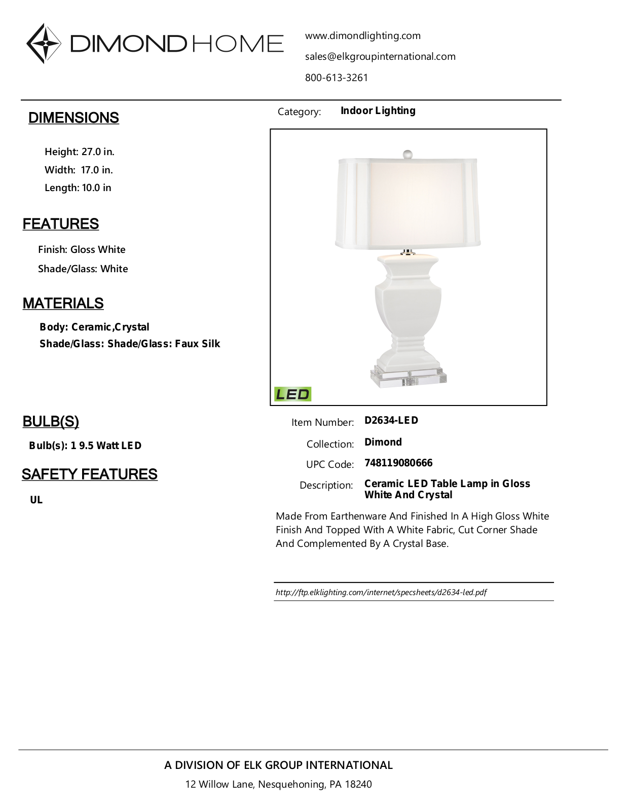 ELK Home D2634LED User Manual