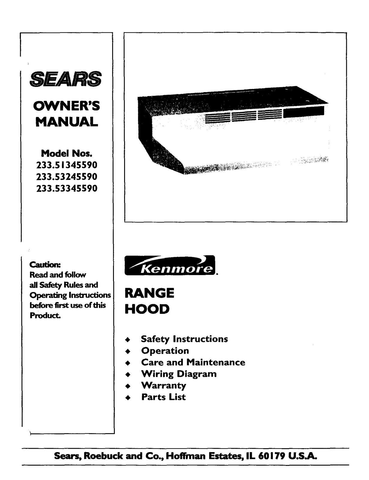 Sears 233.5334559, 233.5134559 User Manual - ManualMachine.com