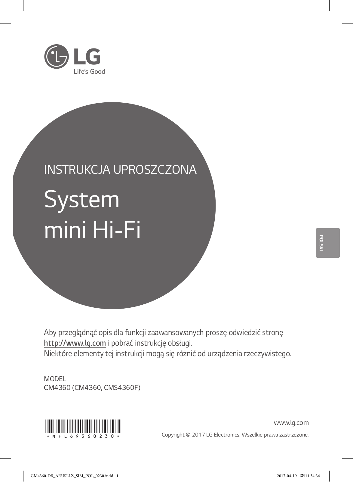 LG CM4360 User's Guide