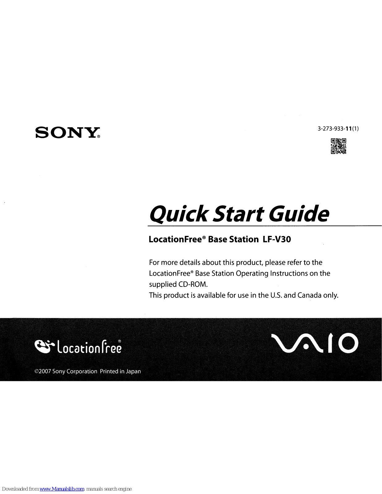 Sony LocationFree LF-V30 Quick Start Manual - ManualMachine.com