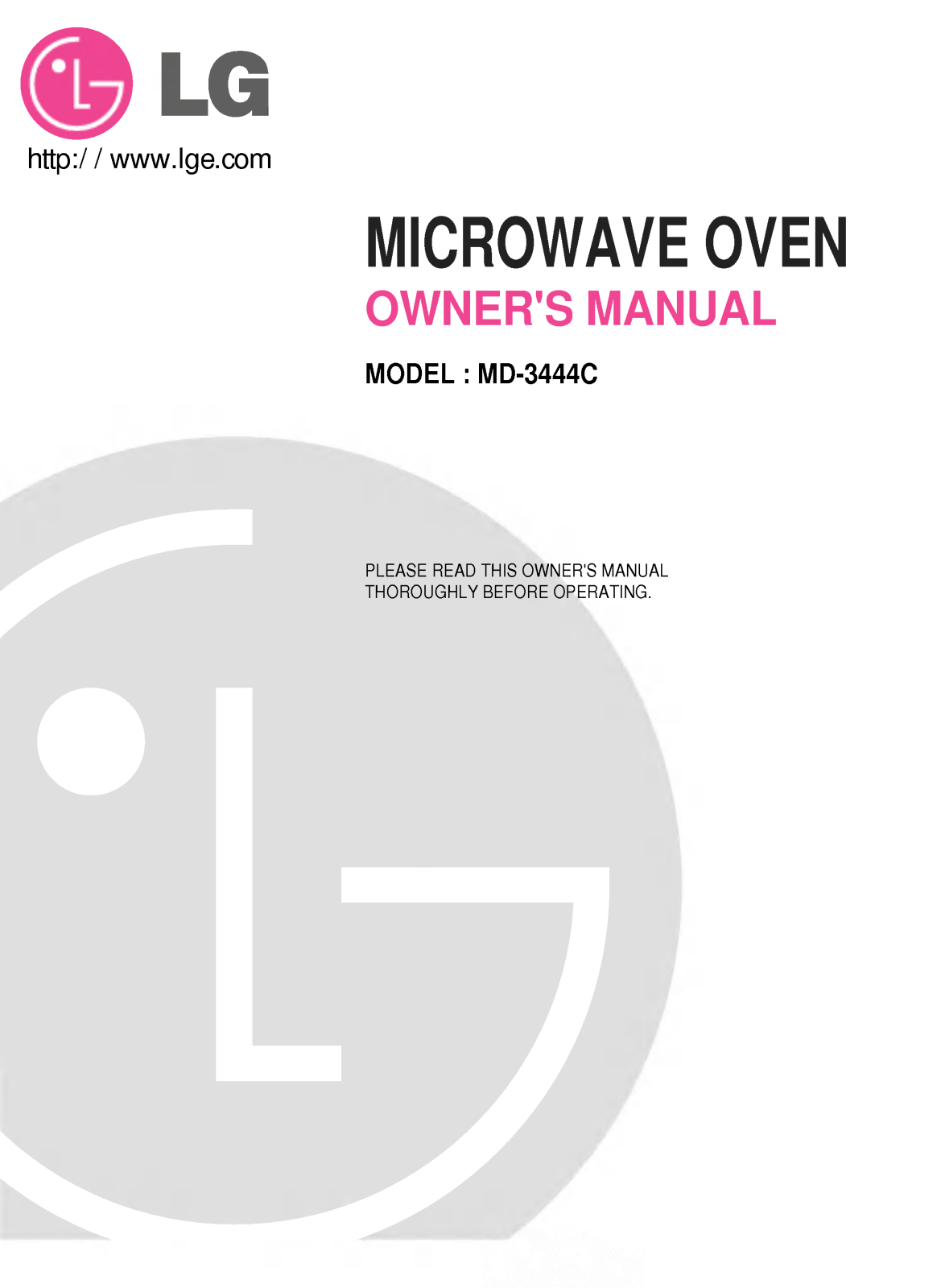 LG MD-3083RW Owner’s Manual