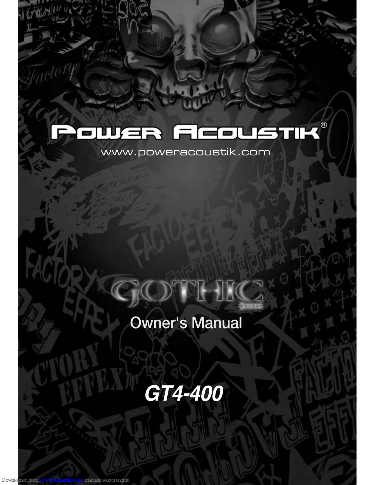 Power Acoustik Gothic GT4-400 Owner's Manual