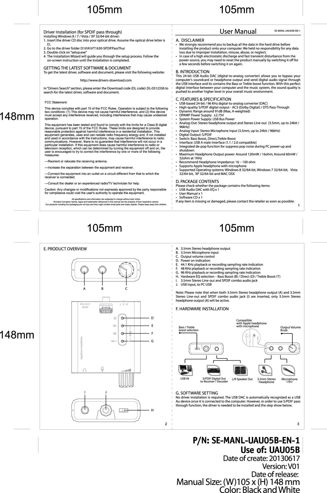 Speed Dragon Multimedia UAU05B User Manual