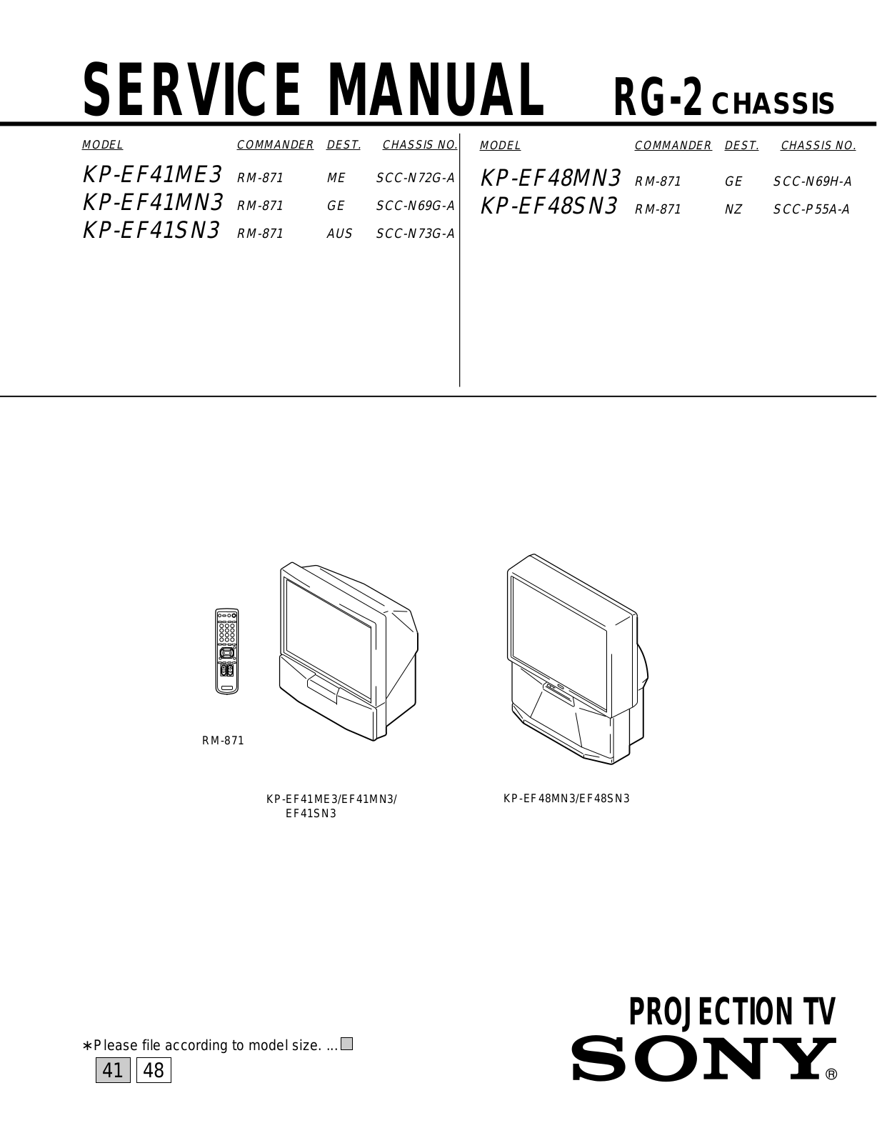 Sony KP-EF41ME3, KP-EF41MN3, KP-EF41SNS, KP-EF48MN3, KP-EF48SN3 Service Manual