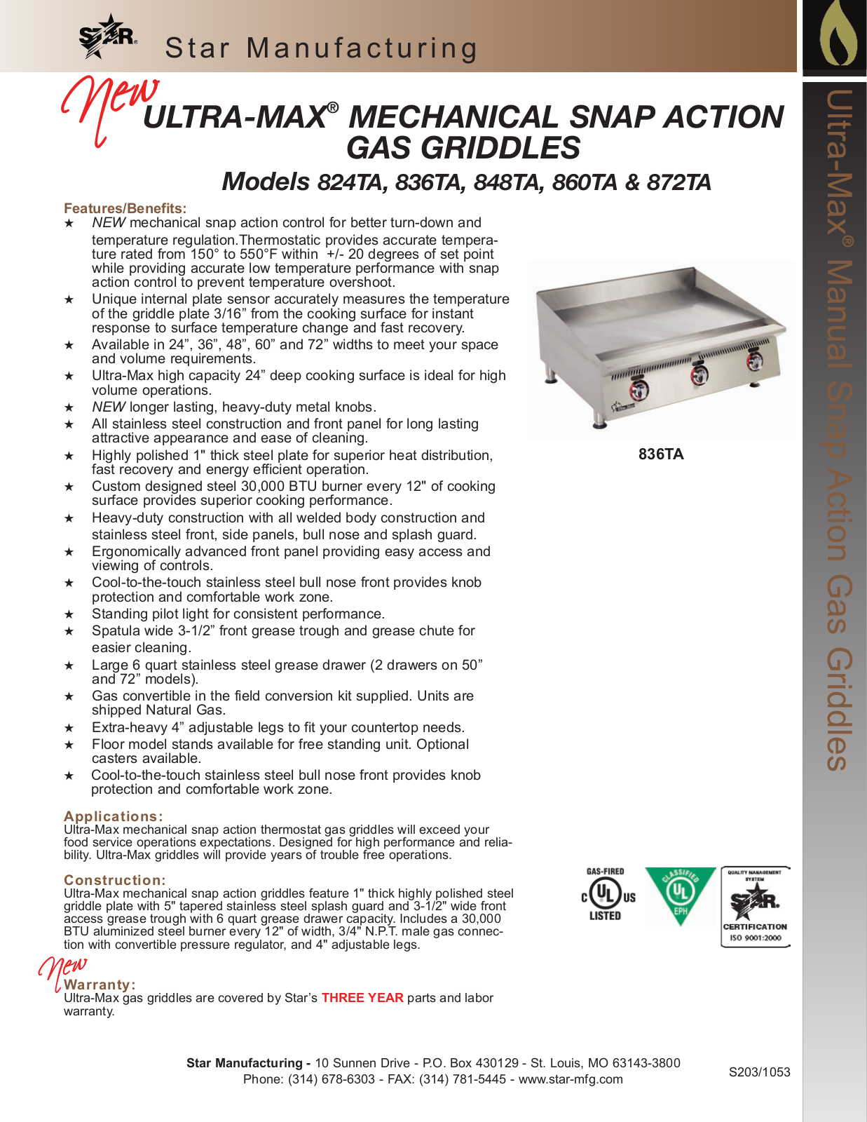 Star Manufacturing 824TA User Manual