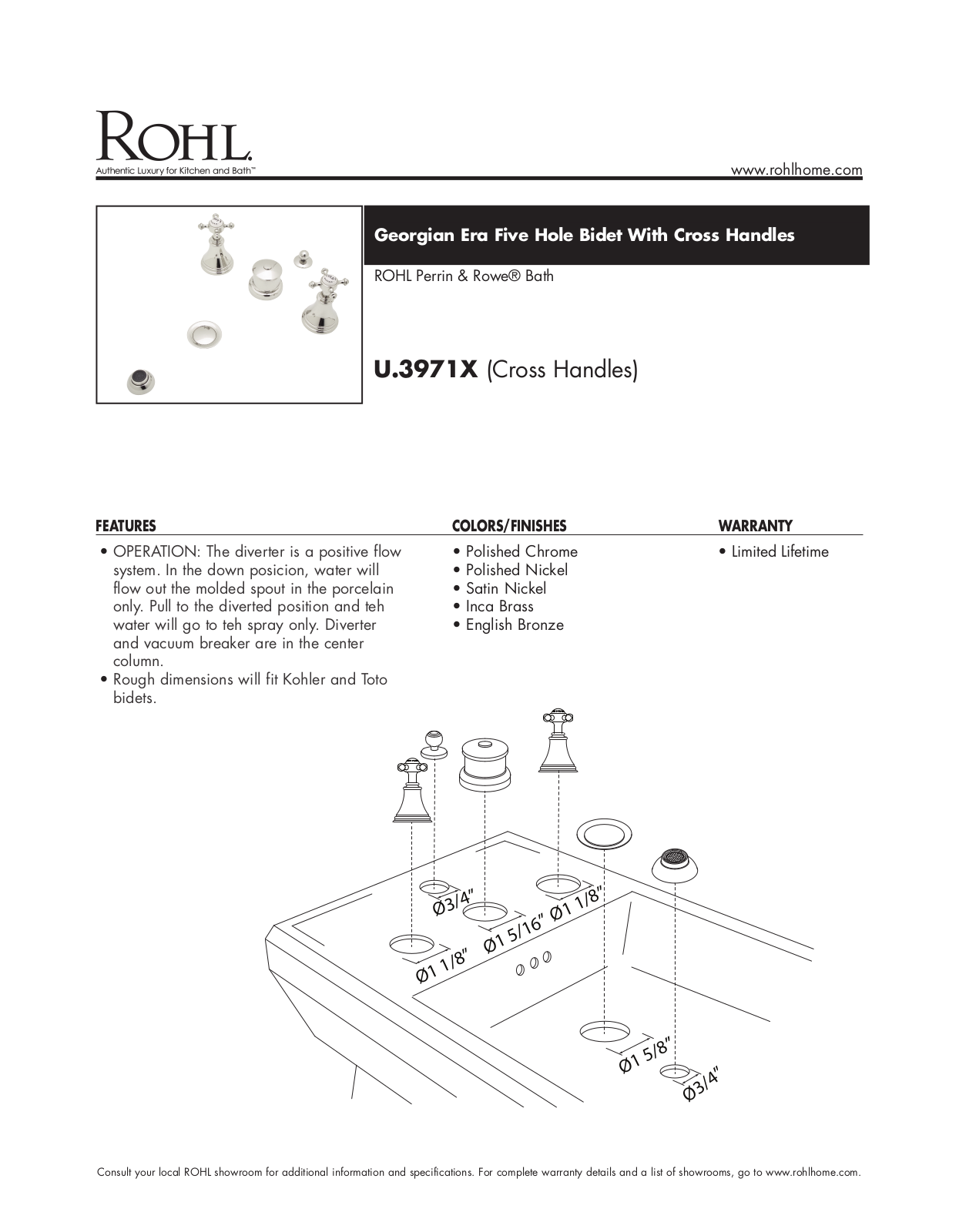 Perrin & Rowe XRH1587 Specifications - ManualMachine.com