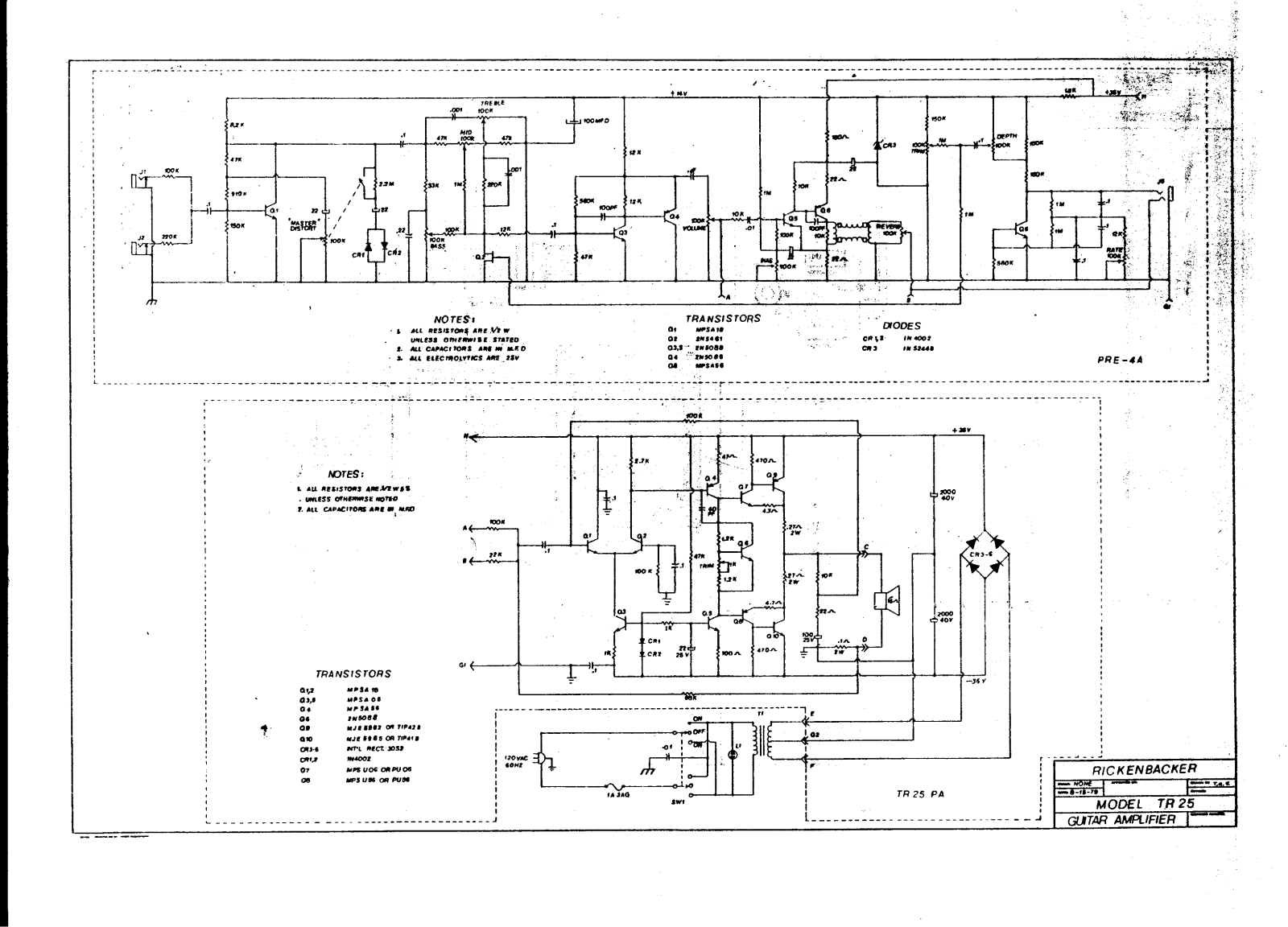 Rickenbacker tr25 schematic - ManualMachine.com