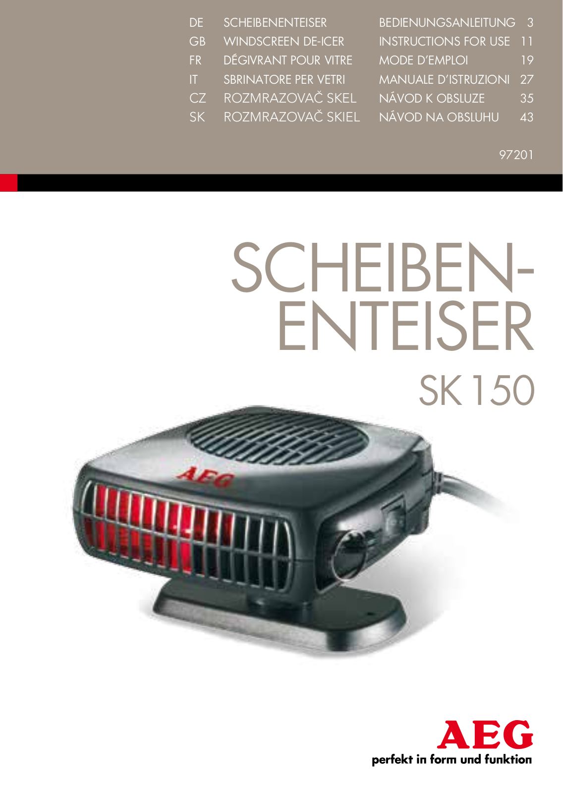 AEG SK 150 User Manual