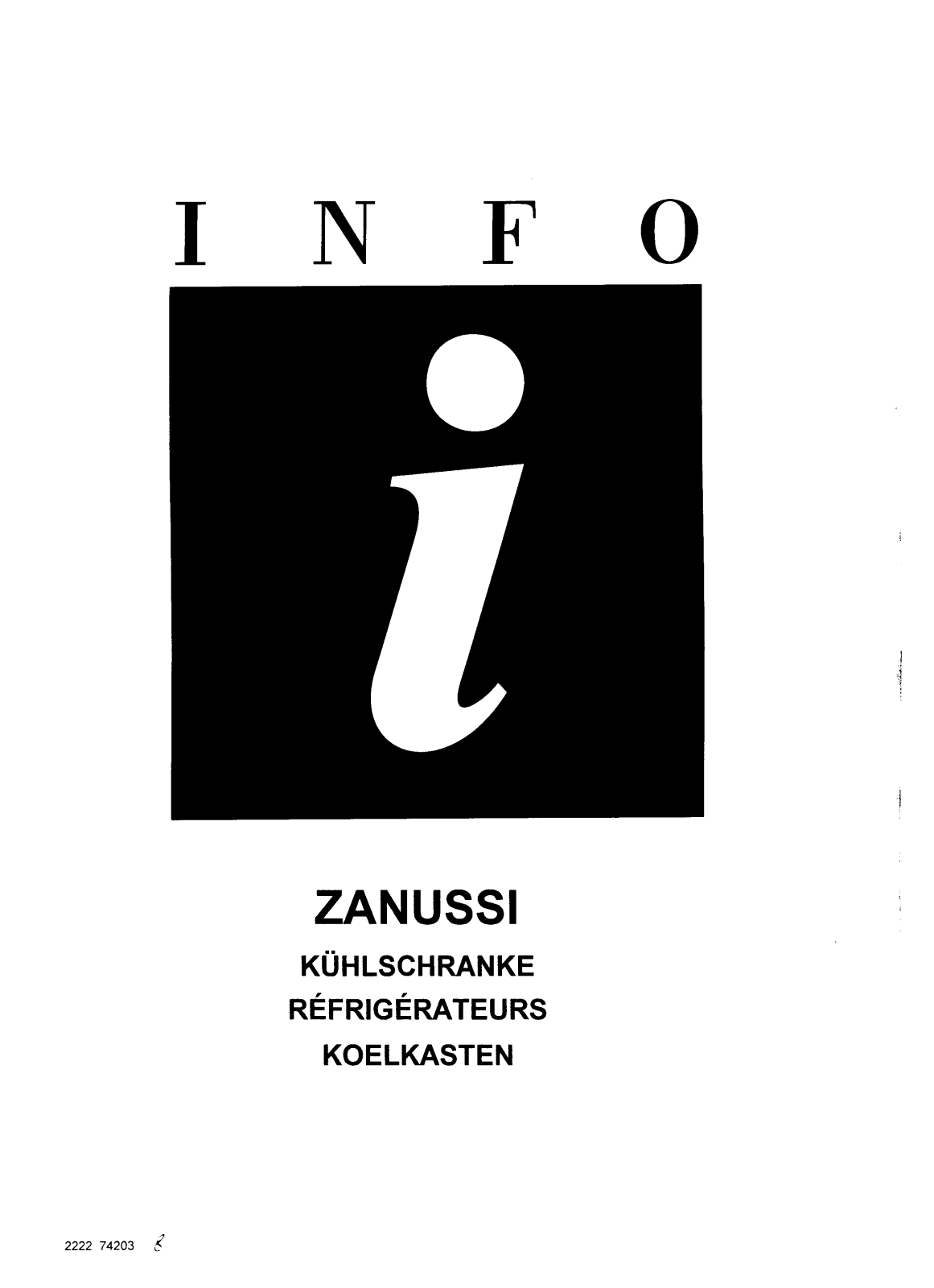 Zanussi ZI2161 INSTRUCTION BOOKLET