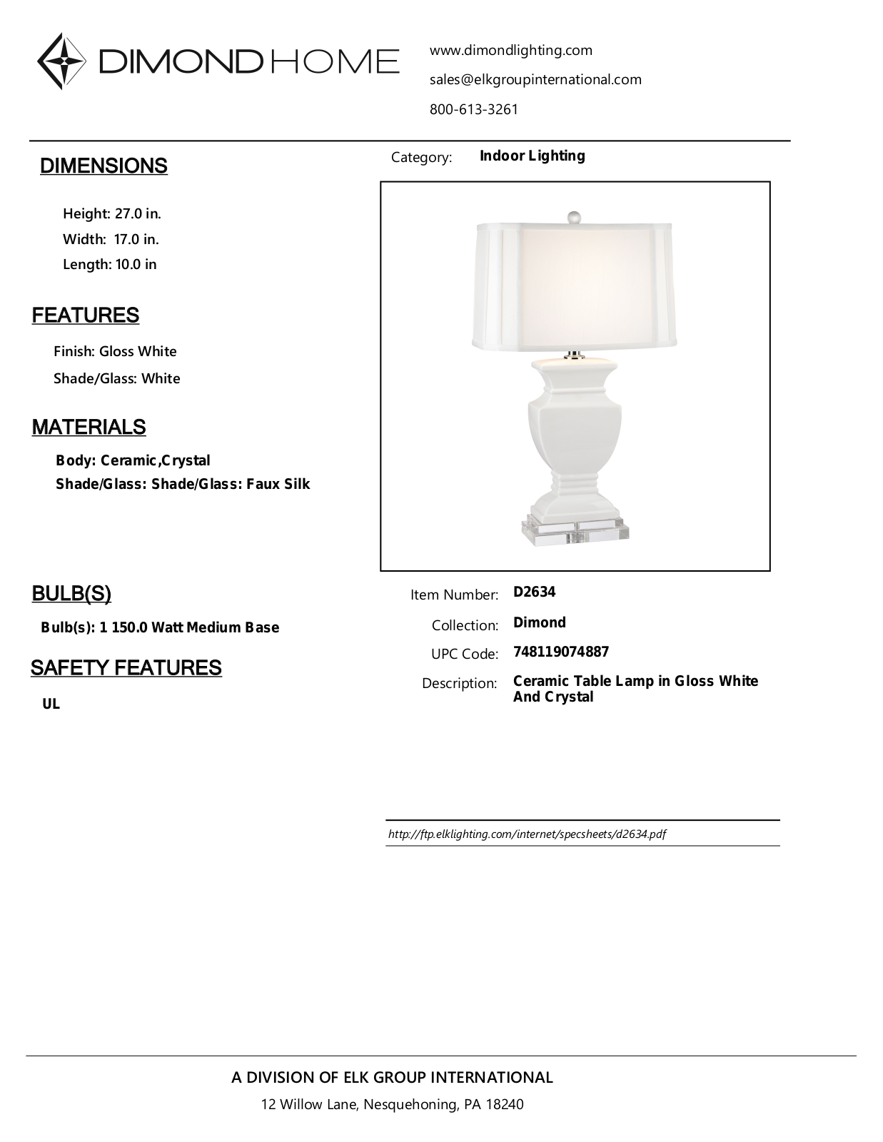 ELK Home D2634 User Manual