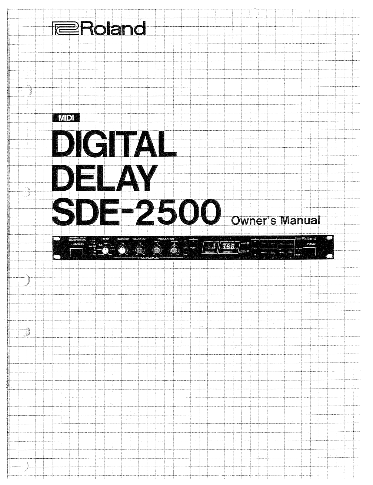 Roland Corporation SDE-2500 Owner's Manual