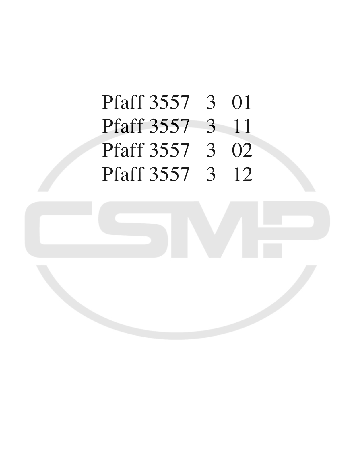 Pfaff 3557 Parts Book