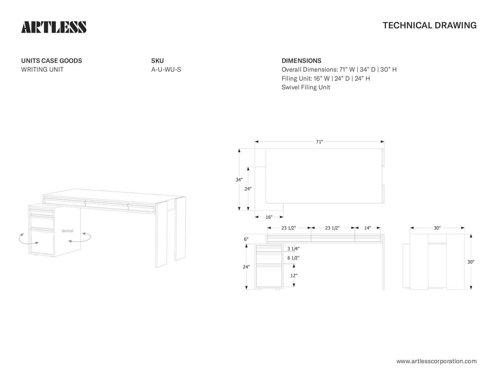 ARTLESS LYS1028 Dimentions - ManualMachine.com