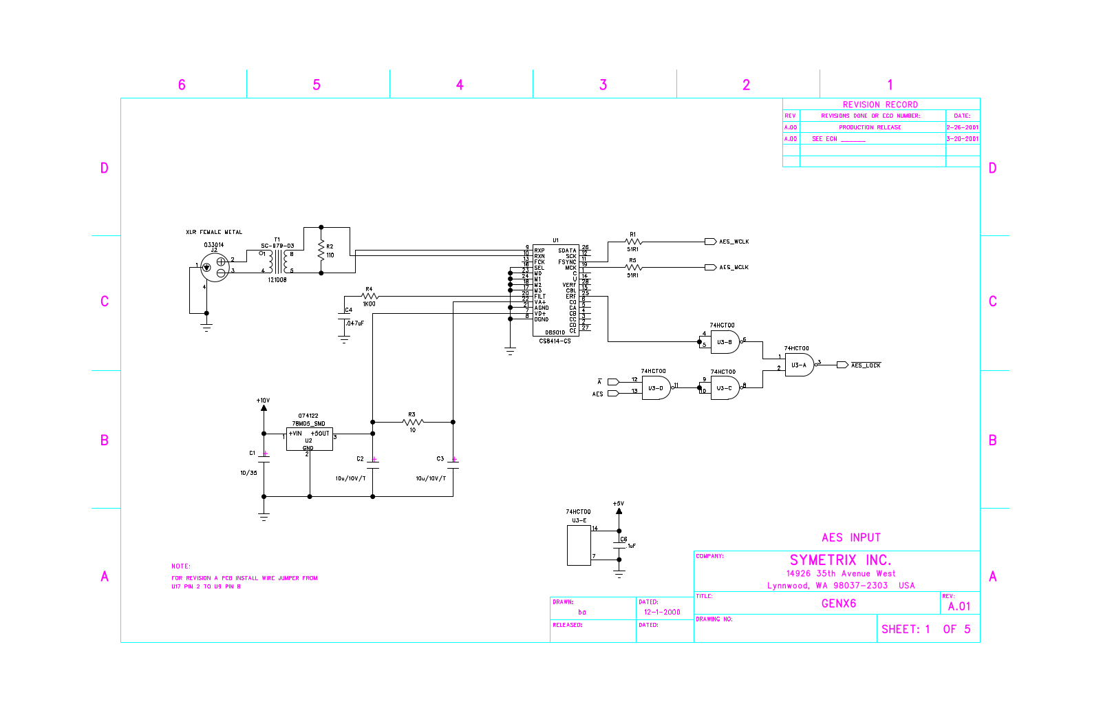 Symetrix GENx6 Schematic