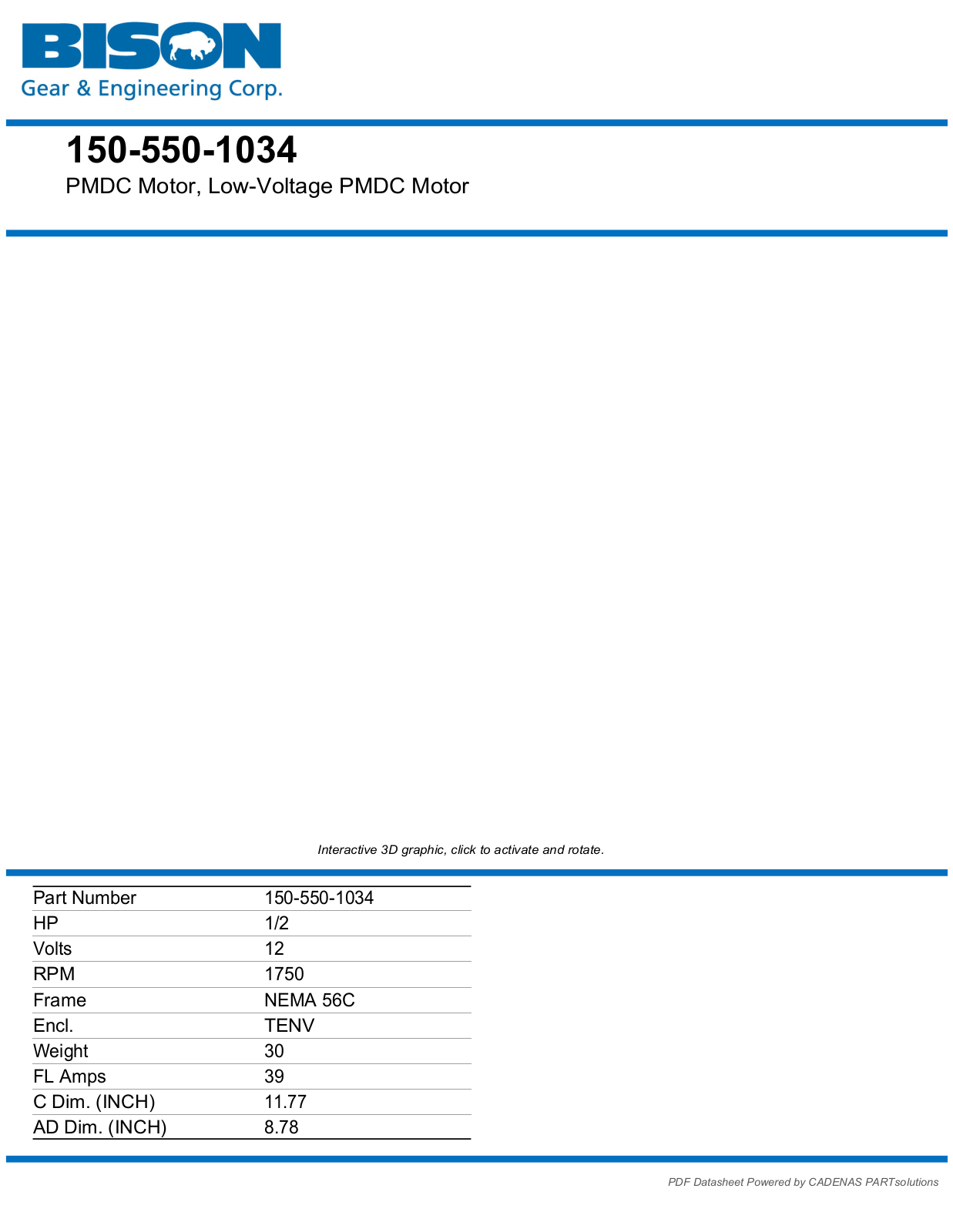 Bison Gear & Engineering 150-550-1034 Data Sheet - ManualMachine.com