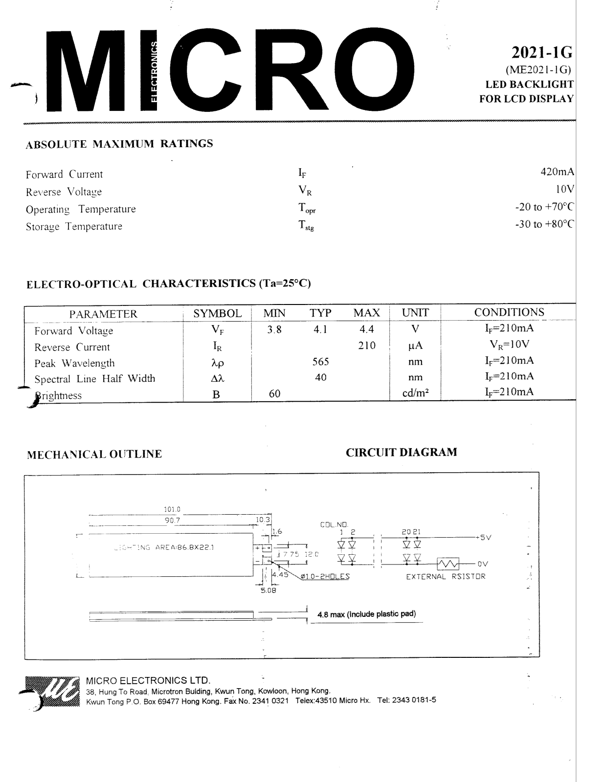 ME 2021-1G Datasheet