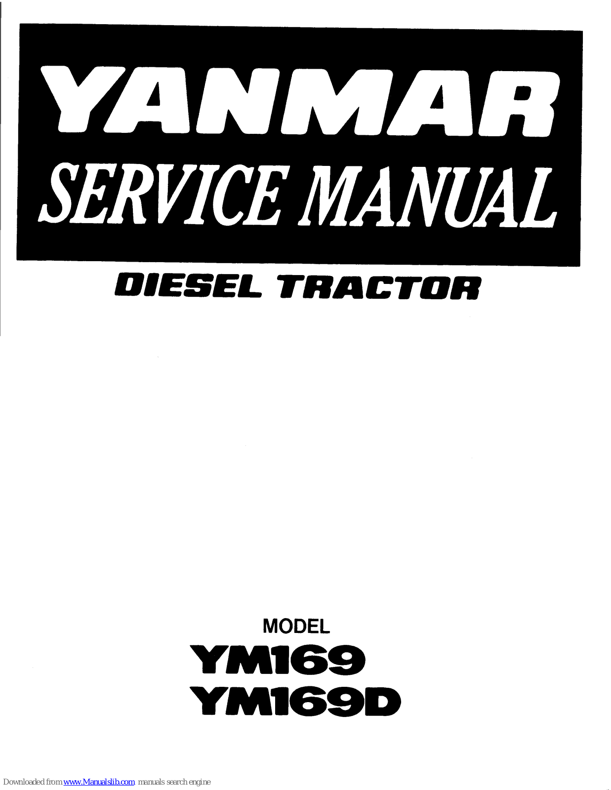 Yanmar YM169d, YM169 Service Manual