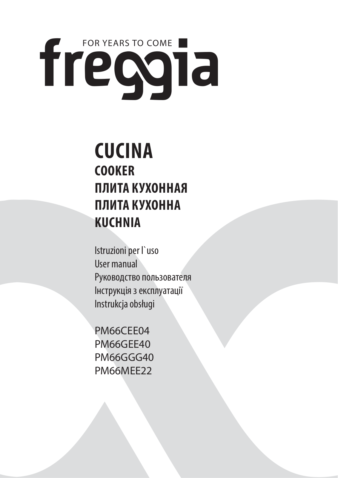 Freggia PM66MEE22AN, PM66GEE40AN, PM66CEE04W User Manual