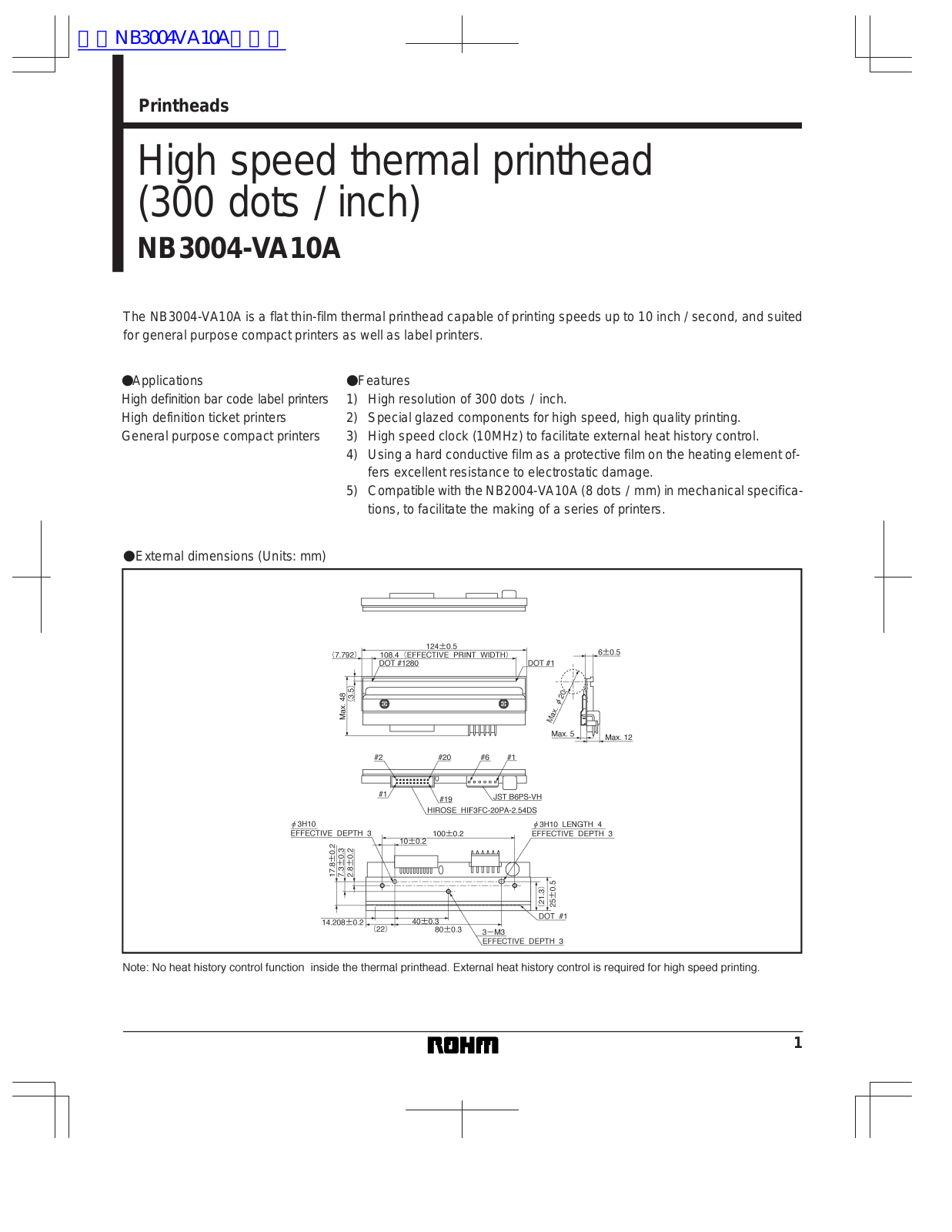 ROHM NB3004-VA10A Technical data