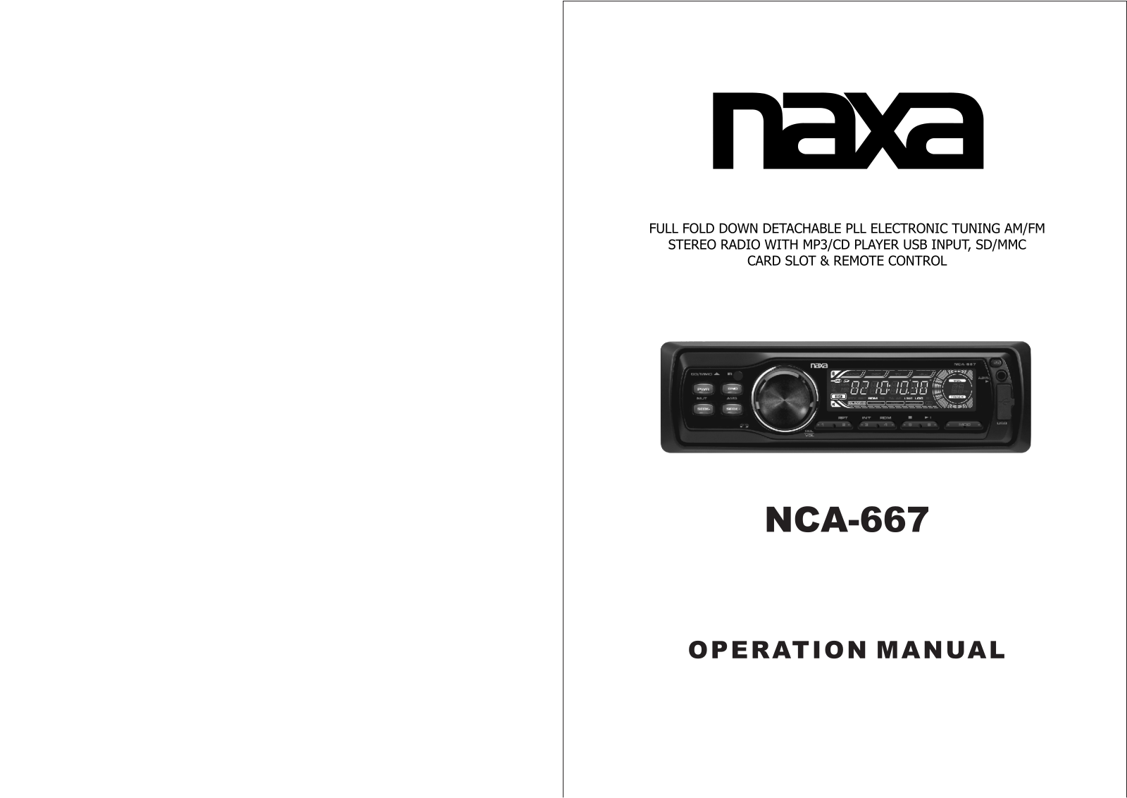 Naxa NCA-667 User Manual