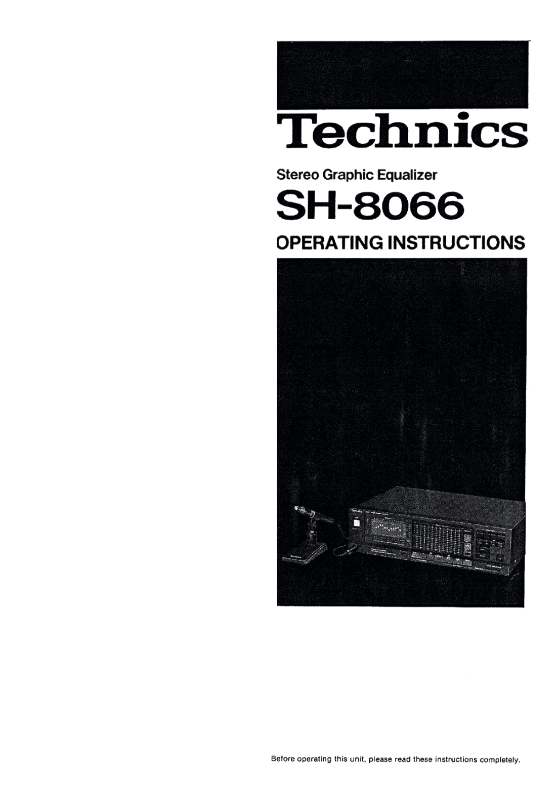 Technics SH-8066 Owners manual