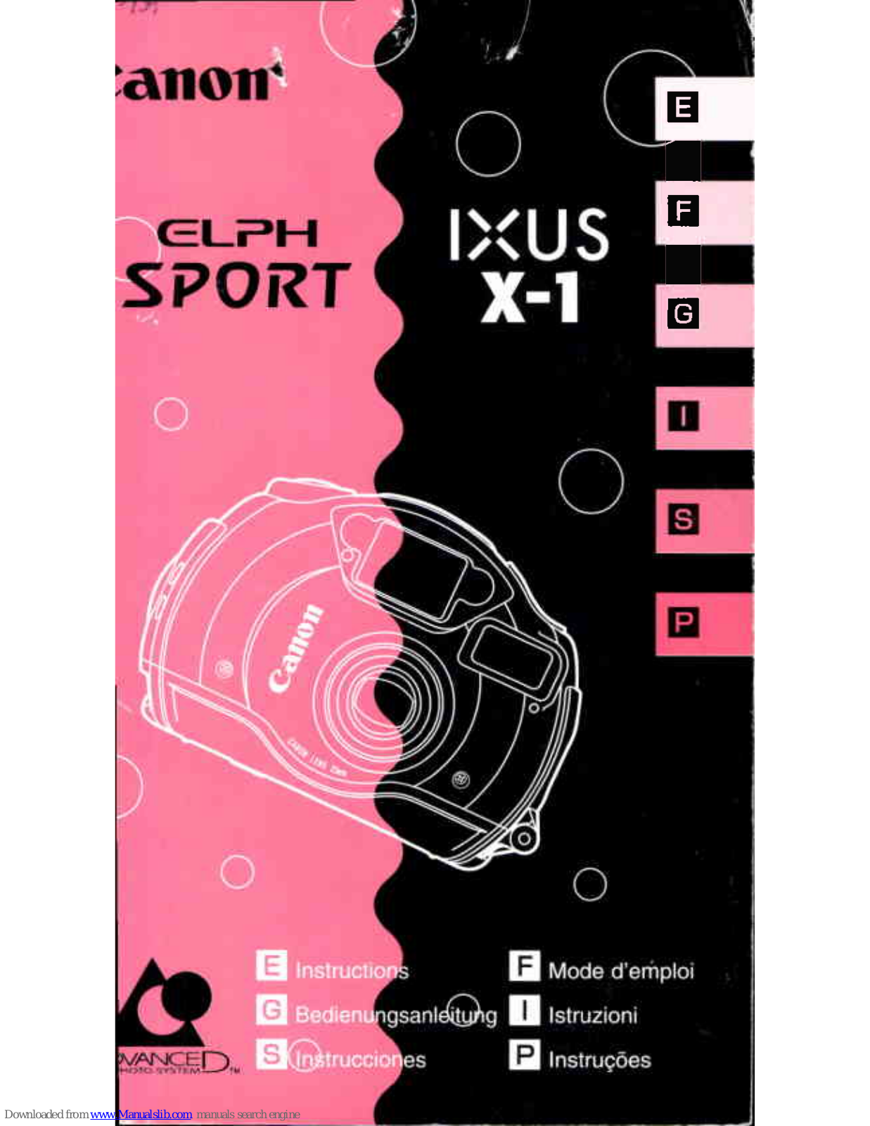 Canon IXUS X-1 Elph sport, ELPH Sport Instructions Manual