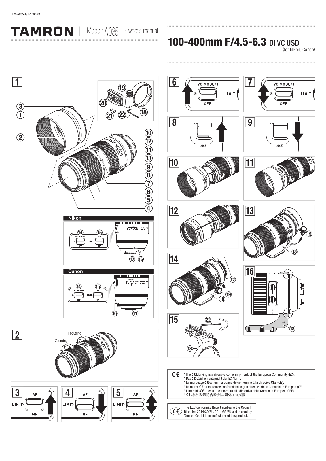 Tamron A035 Owner's Manual