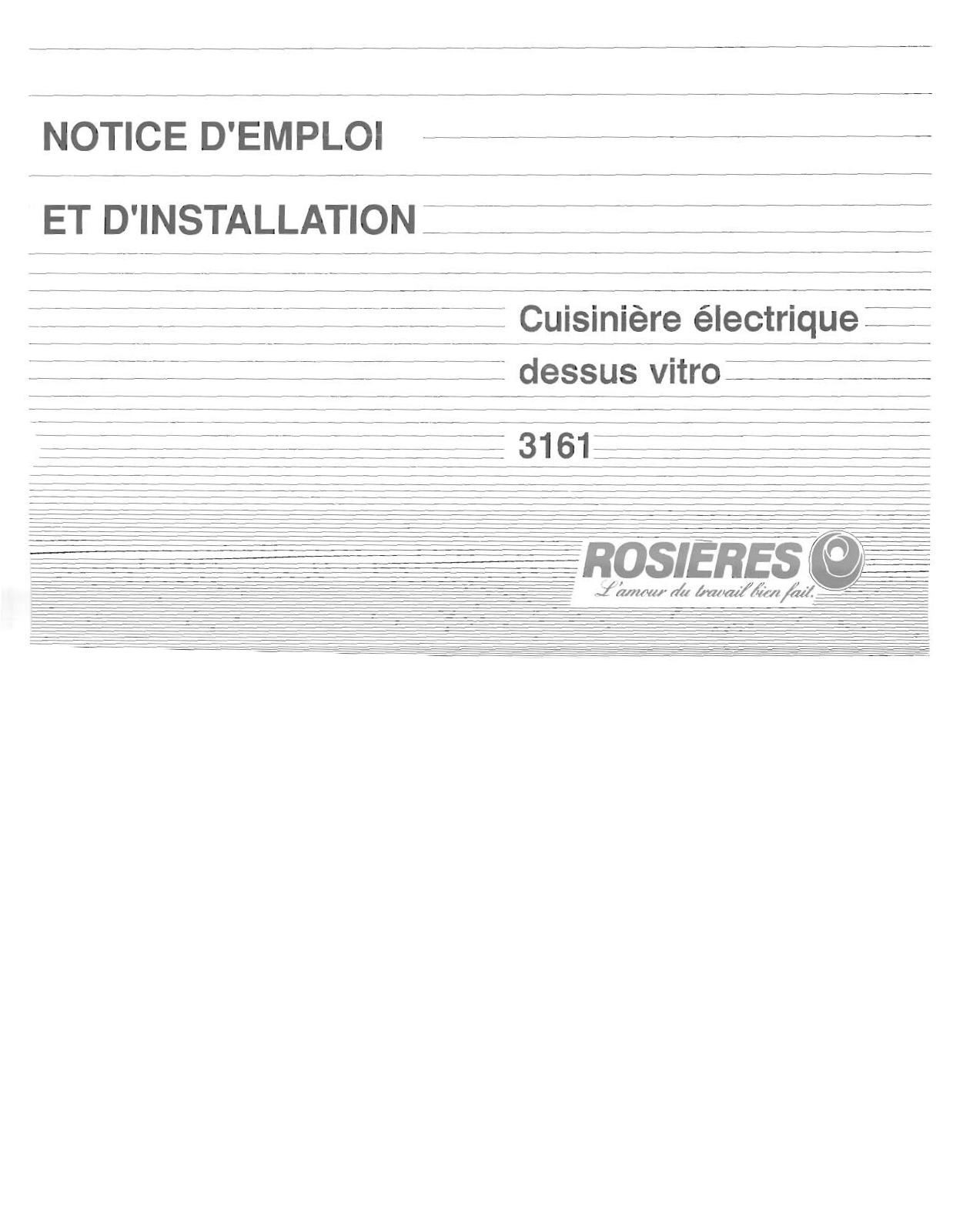 ROSIERES 3161 User Manual