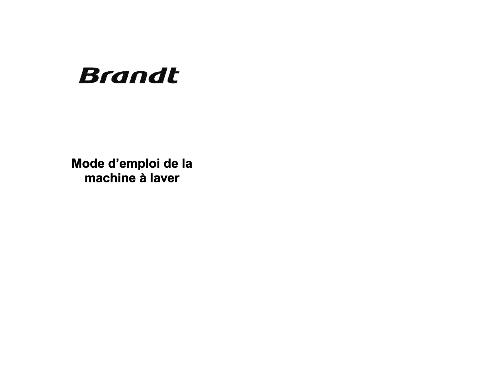 BRANDT WFE0512K, WFE0612K User Manual