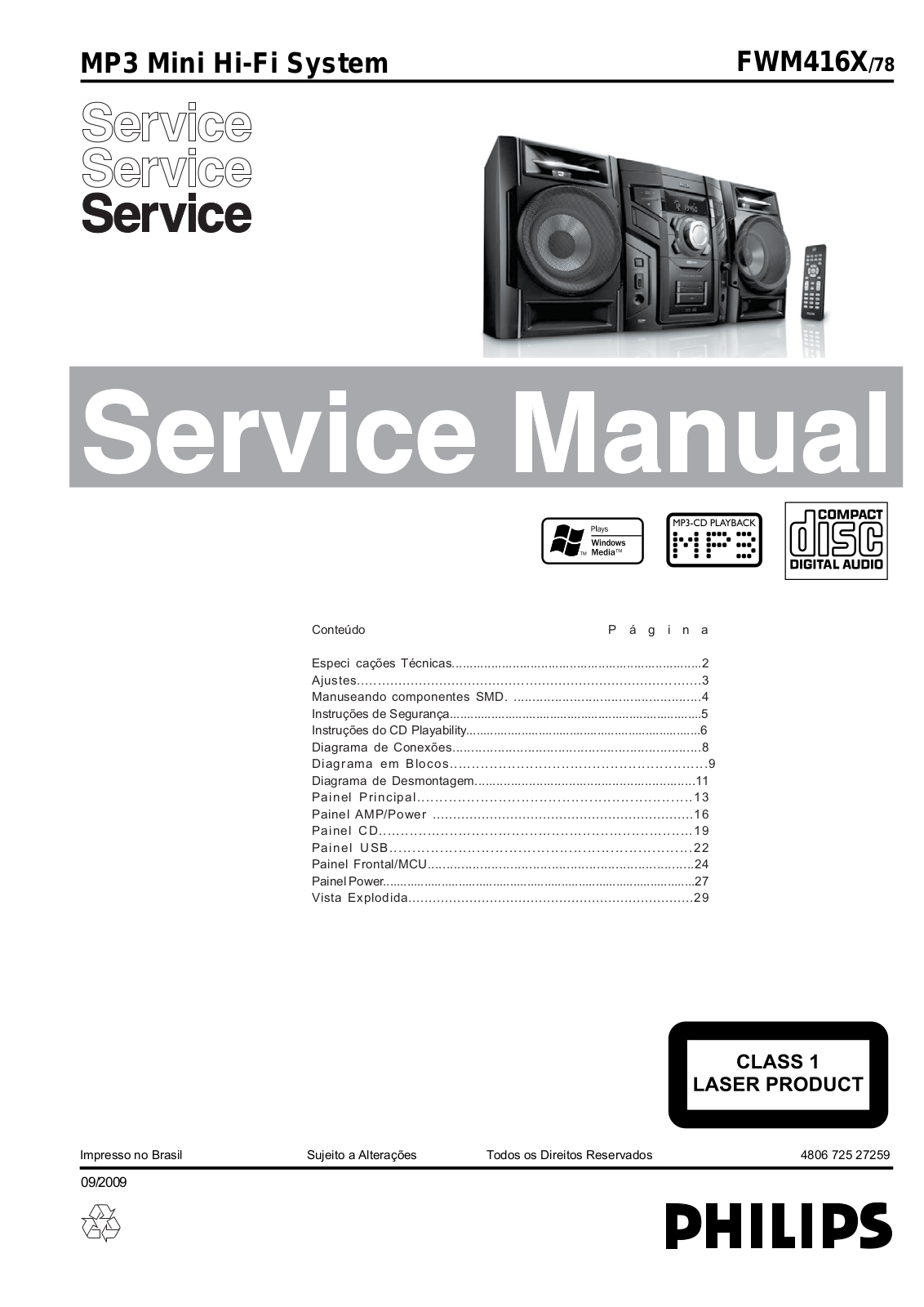 Philips FWM416, FWM416X Schematic