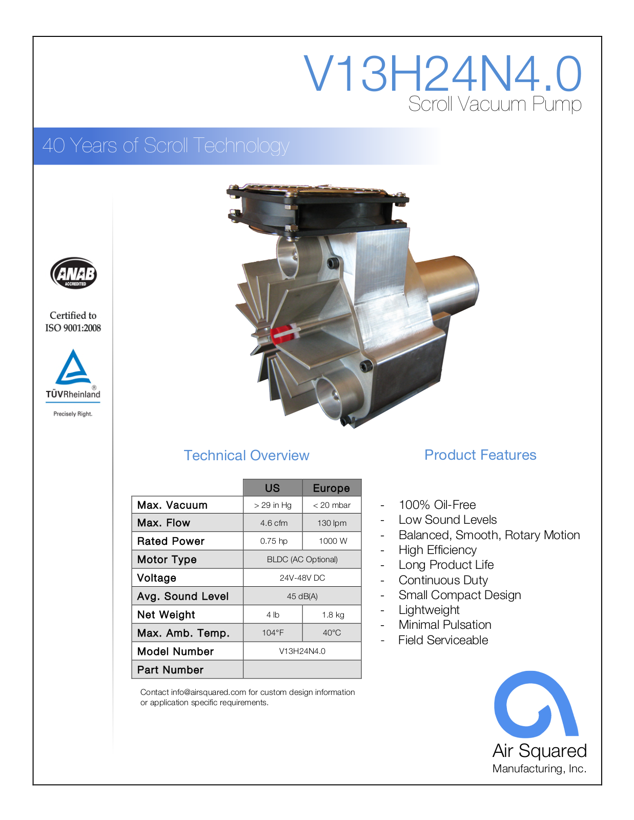 Air Squared V13H24N4.0 User Manual