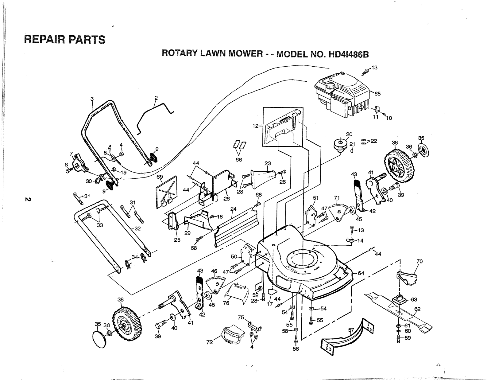 AYP HD4I486B Parts List