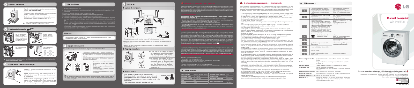 LG WD-1403FD User manual