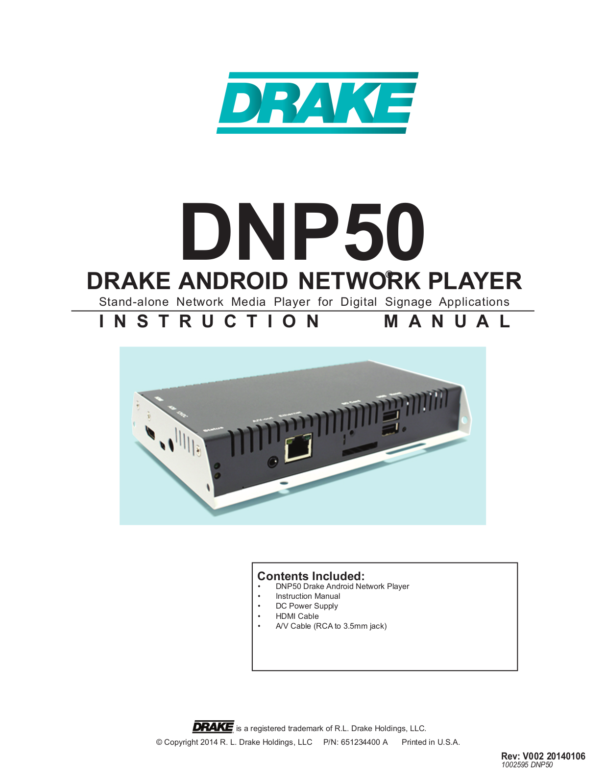 Drake DNP50, DNP50 AVW User Manual