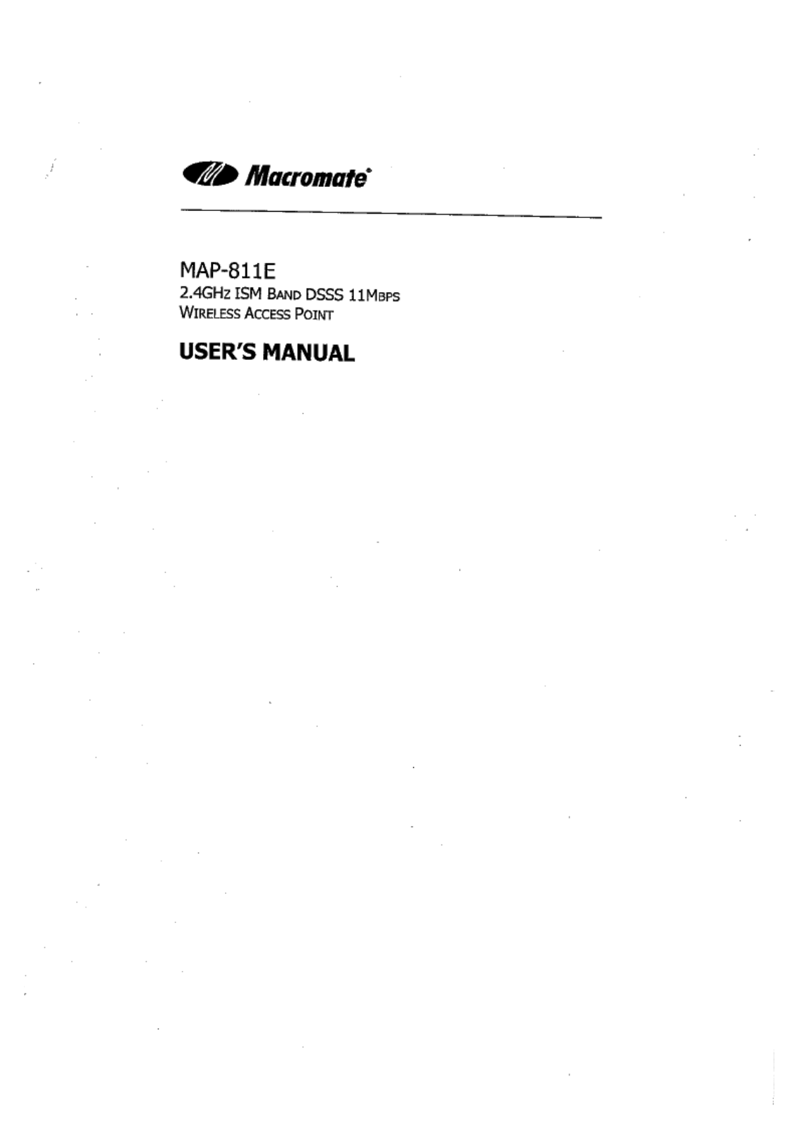 Macromate MAP-811E User Manual