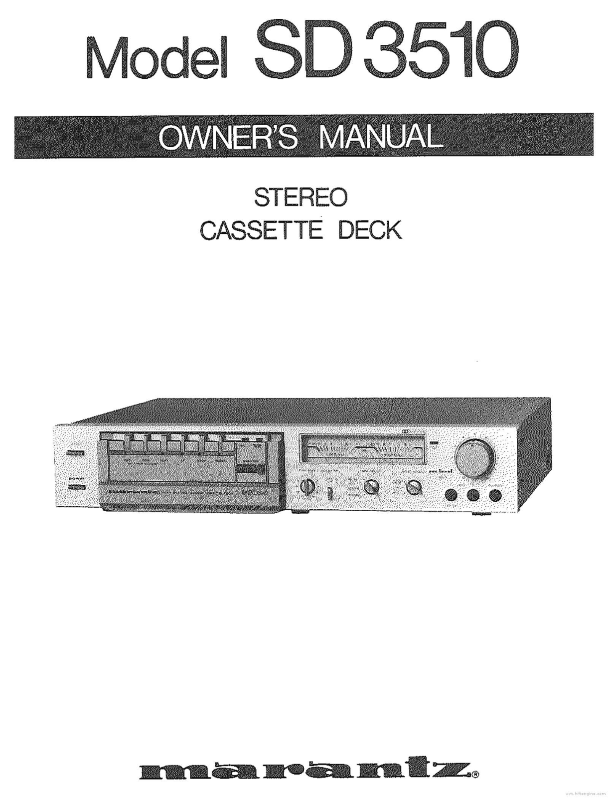 Marantz SD-3510 Owners Manual